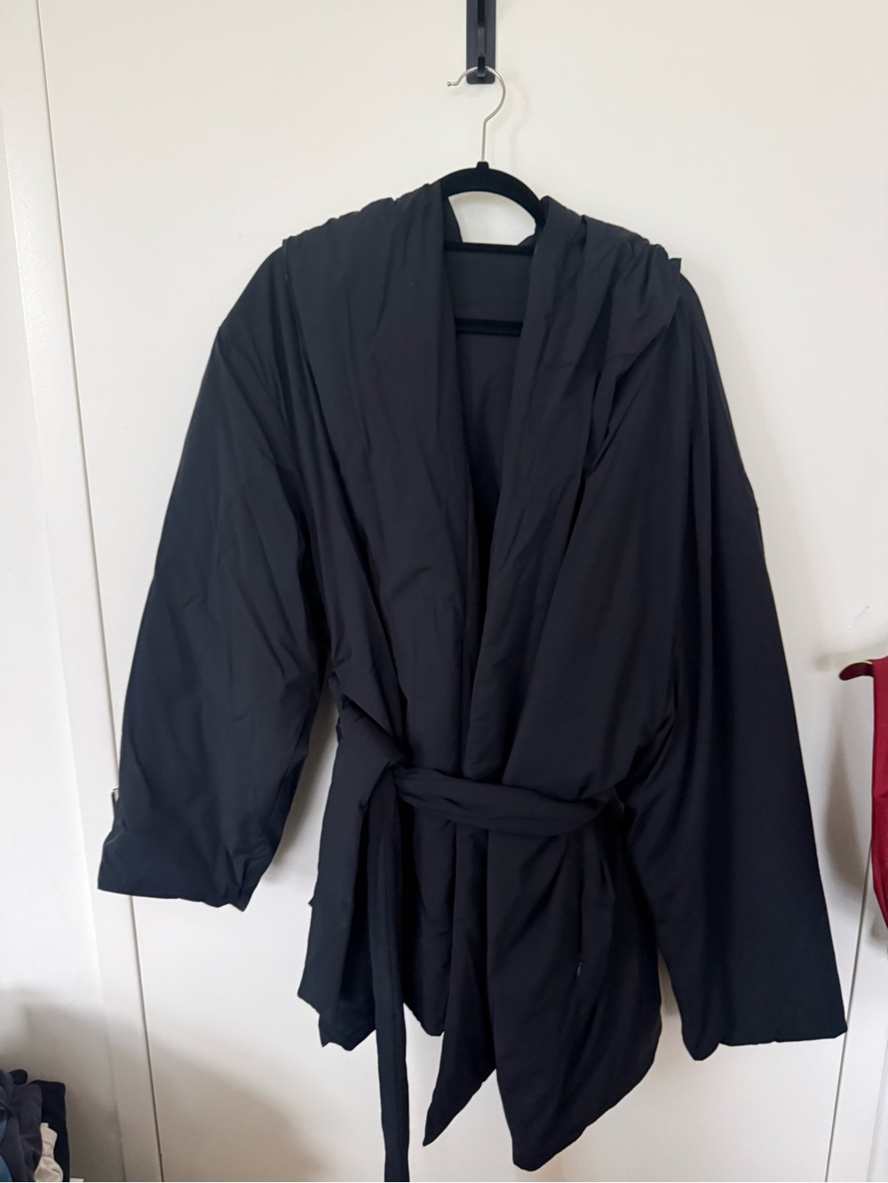 SKIMS Nike Black Wrap Jacket with Tie Belt